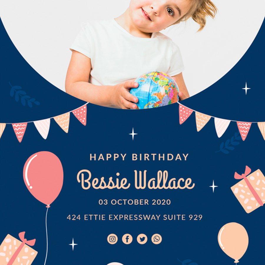 Invitation d'anniversaire gratuite et personnalisée Balons